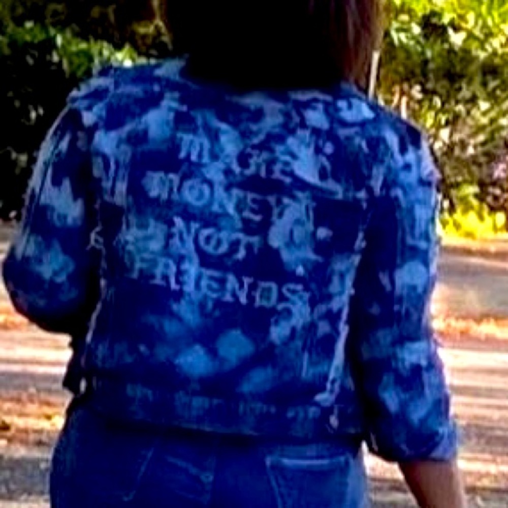 Make money not friends Jean jacket $15